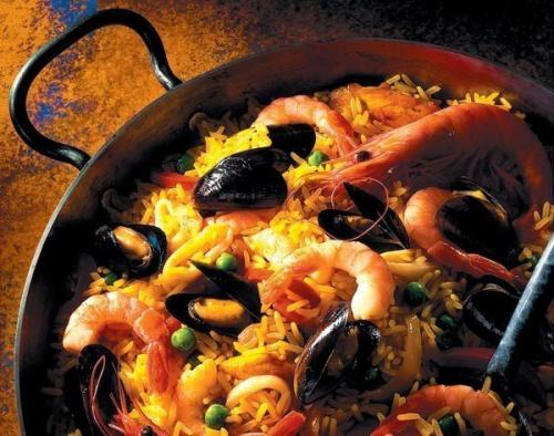 Паэлья.  Ингредиенты (на 3 человек: