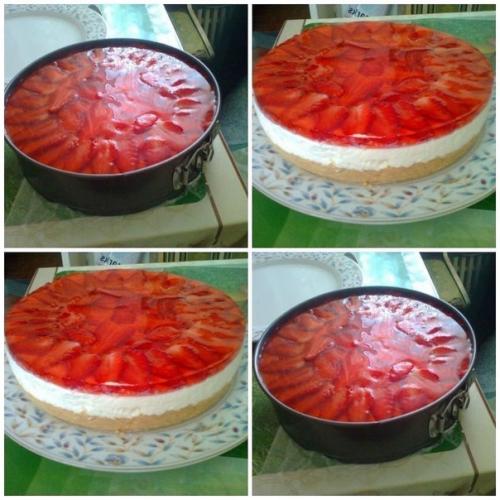 Обалденный чизкейк с клубникой без выпечки. Обалденный чизкейк с клубникой без выпечки.