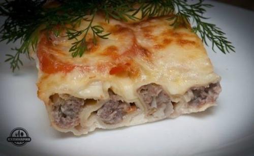 Каннеллони.  Ингредиенты:   - 1 пачка итальянских каннеллони (500 г. );.