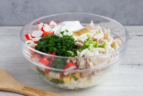 Салат Медуза.  Ингредиенты: 04