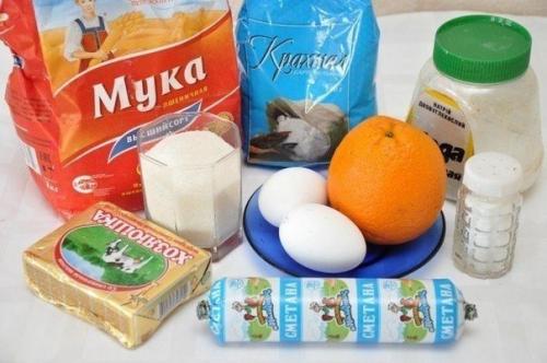 Апельсиновые печенья.  Ингредиенты: 01