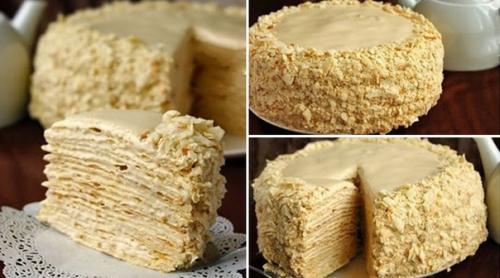 Торт Наполеон с очень вкусным кремом.
