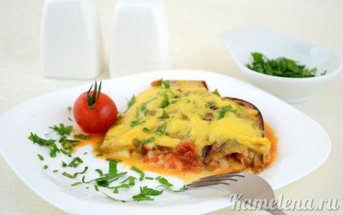 Запеканка из баклажанов с помидорами и сыром. 08