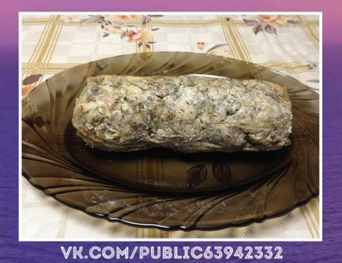 Праздничный рецепт.  Мраморный рулет из курицы. 04