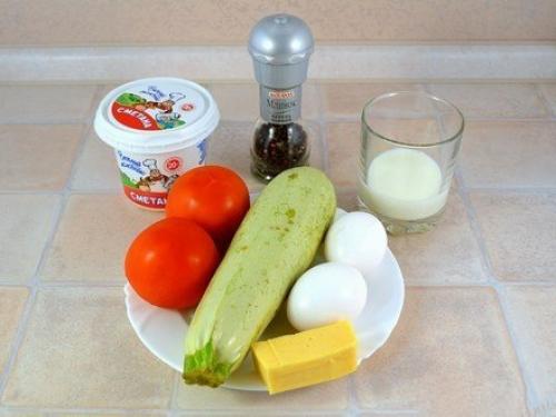 Запеченные кабачки и помидоры с сыром. 01