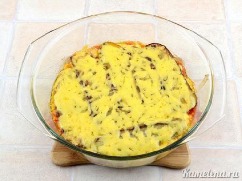 Запеканка из баклажанов с помидорами и сыром. 07