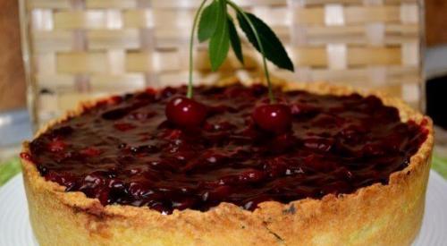 Творожный пирог с вишней. 06