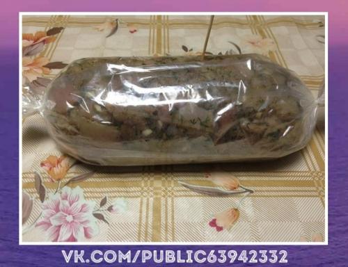 Праздничный рецепт.  Мраморный рулет из курицы. 02