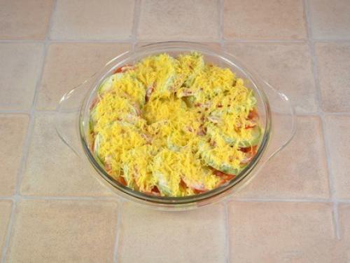 Запеченные кабачки и помидоры с сыром. 07