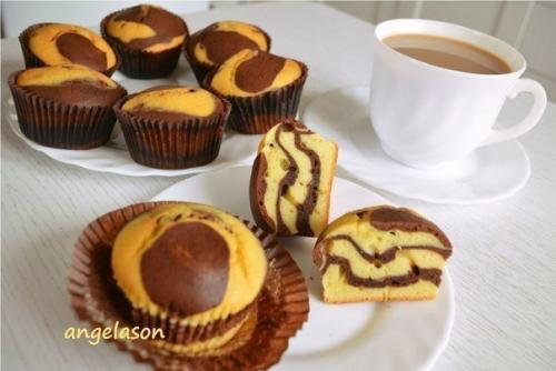 Очень вкусные и простые в приготовлении кексы мини зебрики. 02