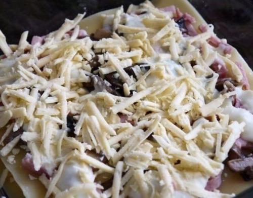 Лазанья с ветчиной и грибами. 06