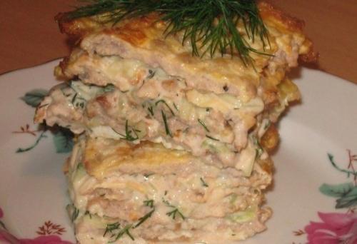 Яично - мясной тортик - вкус шавермы.