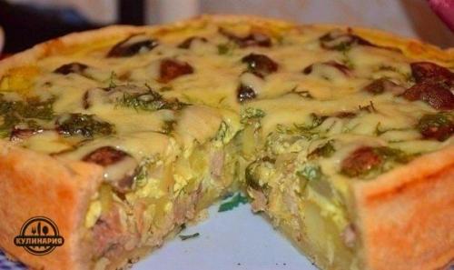 Пирог с курицей и картофелем.