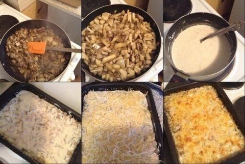 Запеканка - жюльен.  Ингредиенты: