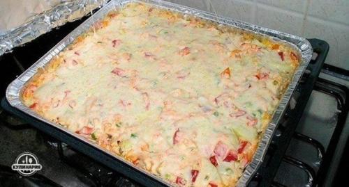 Мясо запеченное с консервированными грибами. 06