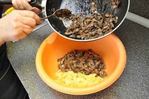 Грибные кулёчки.  Ингредиенты: 01