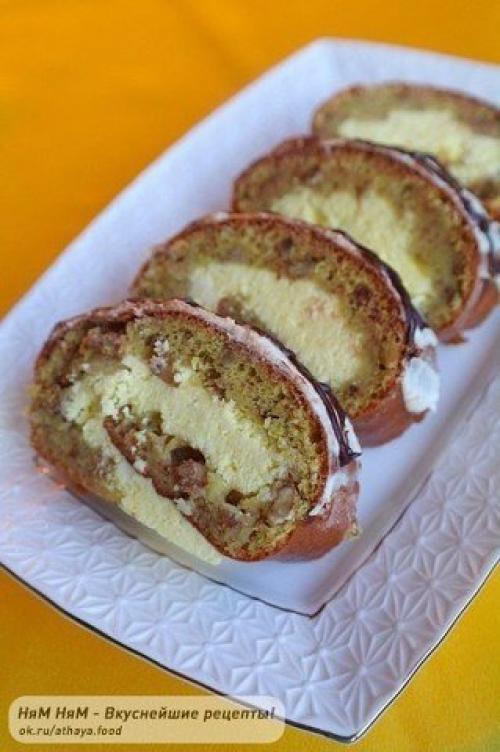 Рулет банановый с творогом. 01 Рулет банановый с творогом. 01