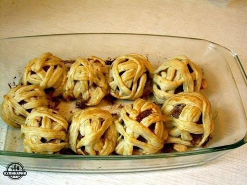 Мясные клубочки в слоеном тесте. 02