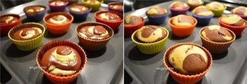 Очень вкусные и простые в приготовлении кексы мини зебрики. 01