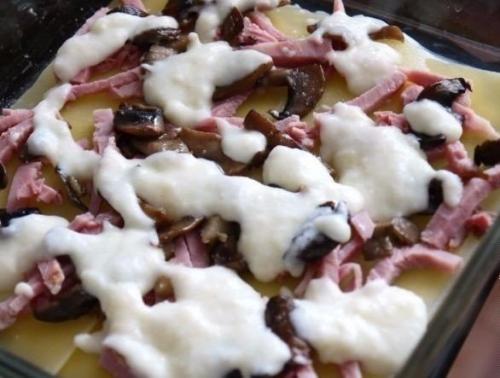 Лазанья с ветчиной и грибами. 05