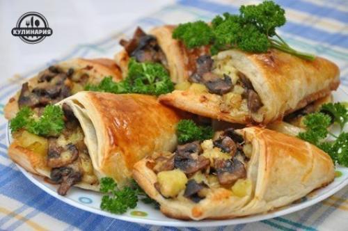 Грибные кулёчки.  Ингредиенты: