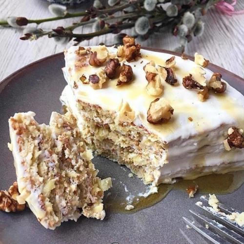 Вкусный диетический яблочный тортик из овсяноблина.