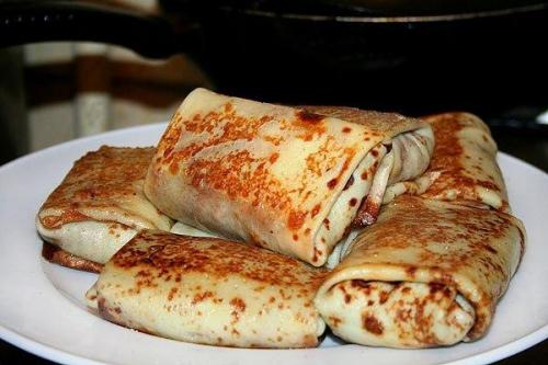 Блинчики с мясом.