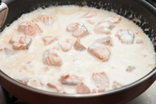 Паста с семгой в сливочном соусе. 06