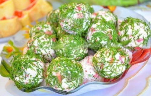 Сырные шарики с крабовыми палочками. 08