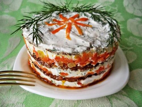 Печеночный тортик на закуску. 03