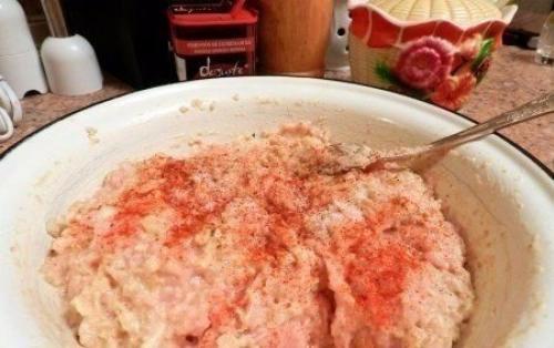 Супер пышные котлеты из куриного фарша с овсяными хлопьями. 02