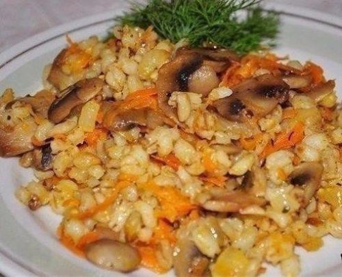 Перловая каша с грибами?