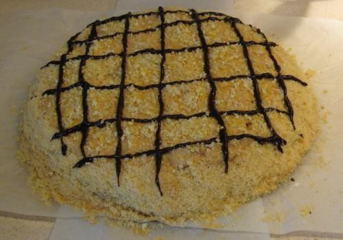 Медовый торт со сметанным кремом и вареной сгущенкой. 06 Медовый торт со сметанным кремом и вареной сгущенкой. 06