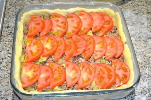 Открытый мясной пирог из картофельного теста. 07