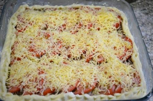 Открытый мясной пирог из картофельного теста. 08