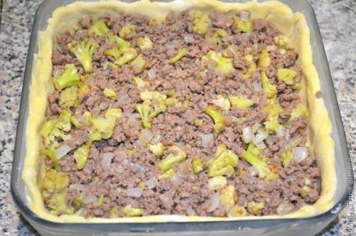 Открытый мясной пирог из картофельного теста. 06