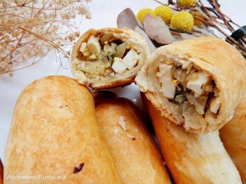 Постные ТРУБОЧКИ с капустой.