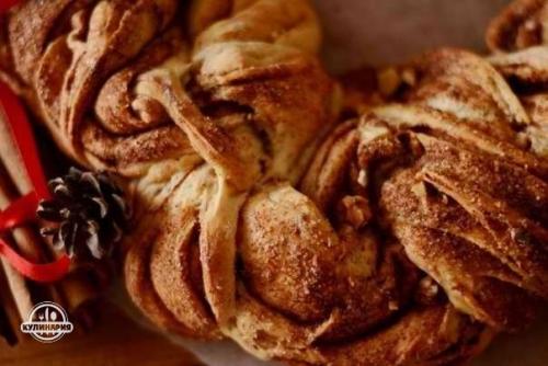 Крендель с корицей и орехами. 07