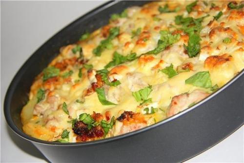 Картофельная запеканка с курицей, ингредиенты: 

