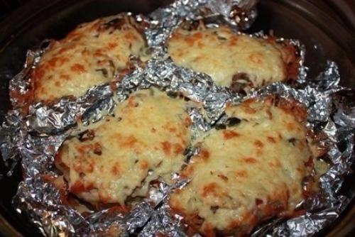 Мясо в фольге с грибами и помидорами. 04 Мясо в фольге с грибами и помидорами. 04