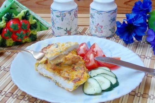 Куриные отбивные в морковном кляре.