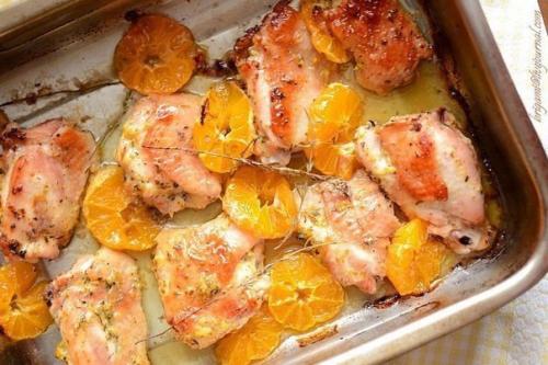 Курица с мандаринами. Курица с мандаринами.