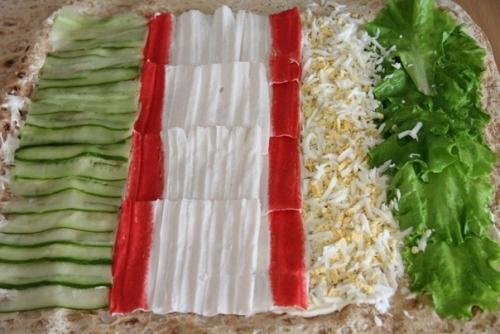 Закусочный рулет из тонкого лаваша. 02