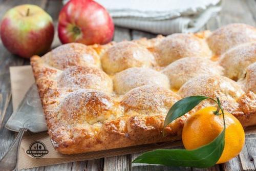 Пирог с творожного теста с яблоками. 07 Пирог с творожного теста с яблоками. 07