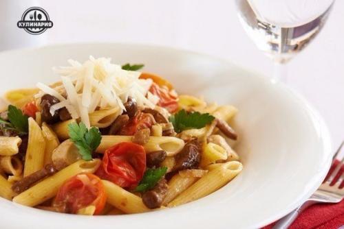 Паста с курицей и грибами. 04