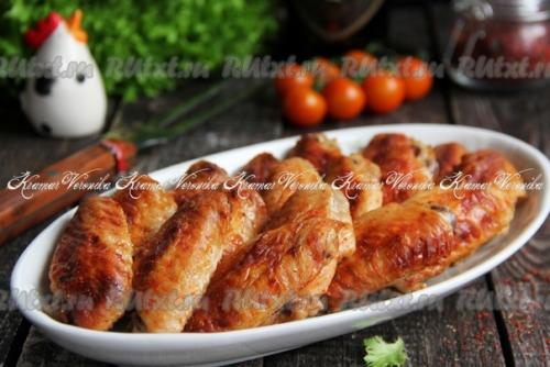 Куриные крылышки в кефире в духовке.