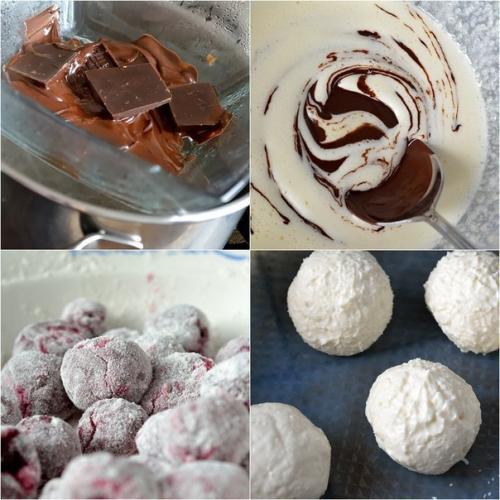 Шоколадный пирог с творожными шариками. 04