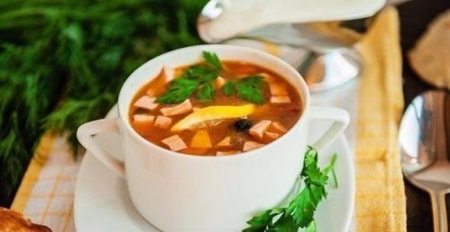 Солянка.  Ингредиенты:  Мясо 400 г. 05