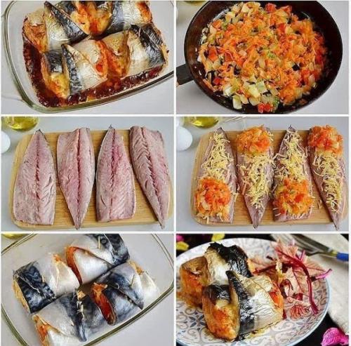 Просто невероятно вкусные рулетики из скумбрии, запеченные с овощами. 02 Просто невероятно вкусные рулетики из скумбрии, запеченные с овощами. 02