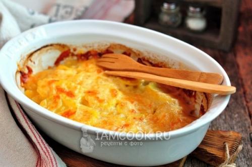 Курица под овощной шубой.